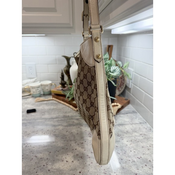 GUCCI Horsebit Beige Ivory Gold Hardware GG Canvas 137386 Shoulder Bag Ladies - Picture 9 of 11